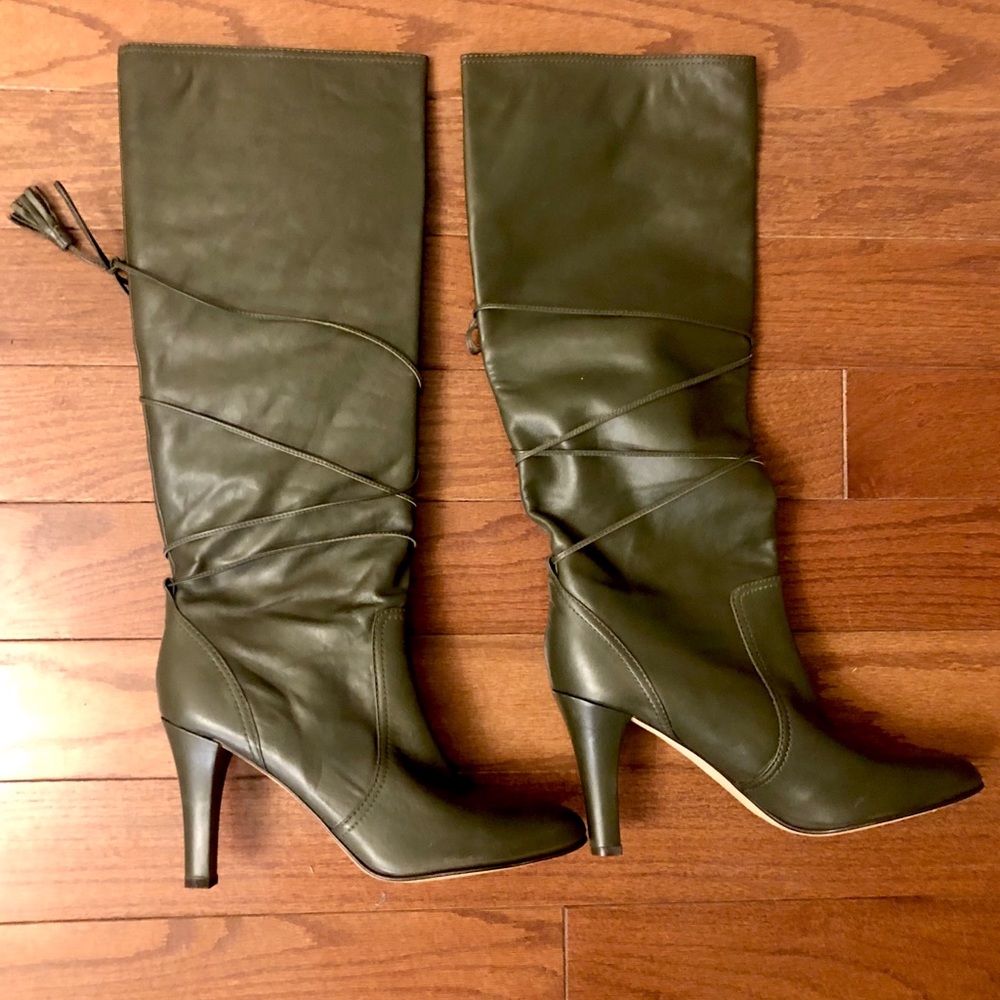Leather Black Boots Tall
